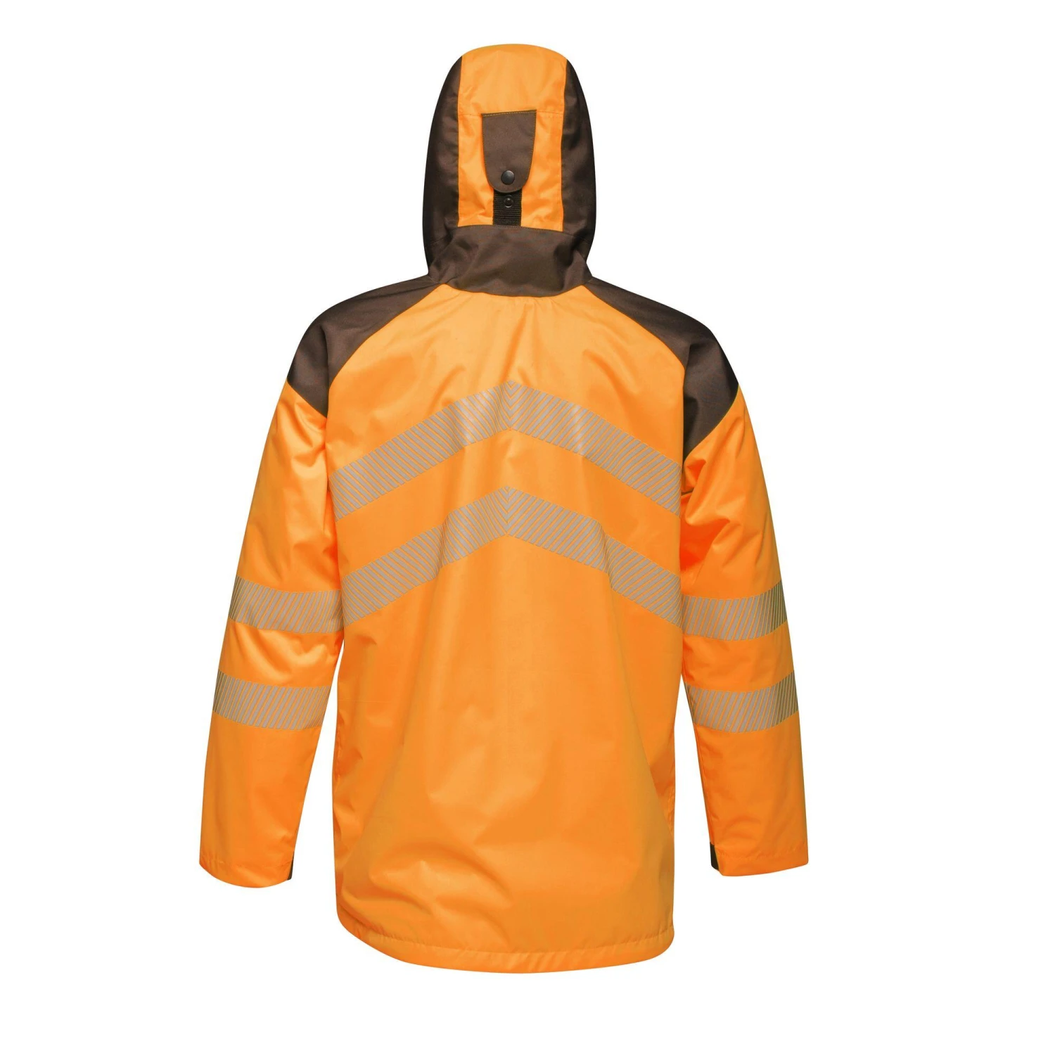 Regatta Mens HiVis Waterproof Reflective Parka Jacket (Orange/Grey) 4 Regatta Mens HiVis Waterproof Reflective Parka Jacket (Orange/Grey) - Image 2