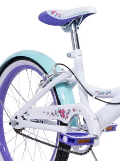 Huffy Girly Girl 20" Kids Bike - White + Purple For Girls Aged 6 -RideGear Shop k445be7ee46807cad447413f7515e89be