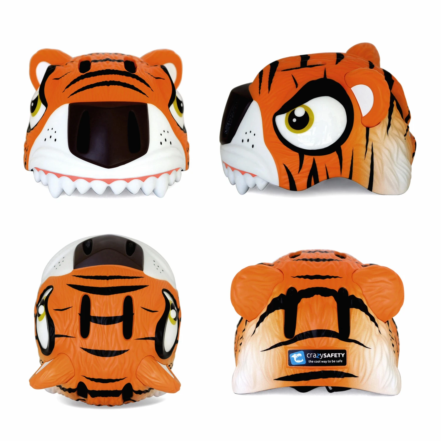 Bicycle Helmet For Kids | Orange Tiger | Crazy Safety | EN 1078 Certified 4 Bicycle Helmet For Kids | Orange Tiger | Crazy Safety | EN 1078 Certified - Image 2