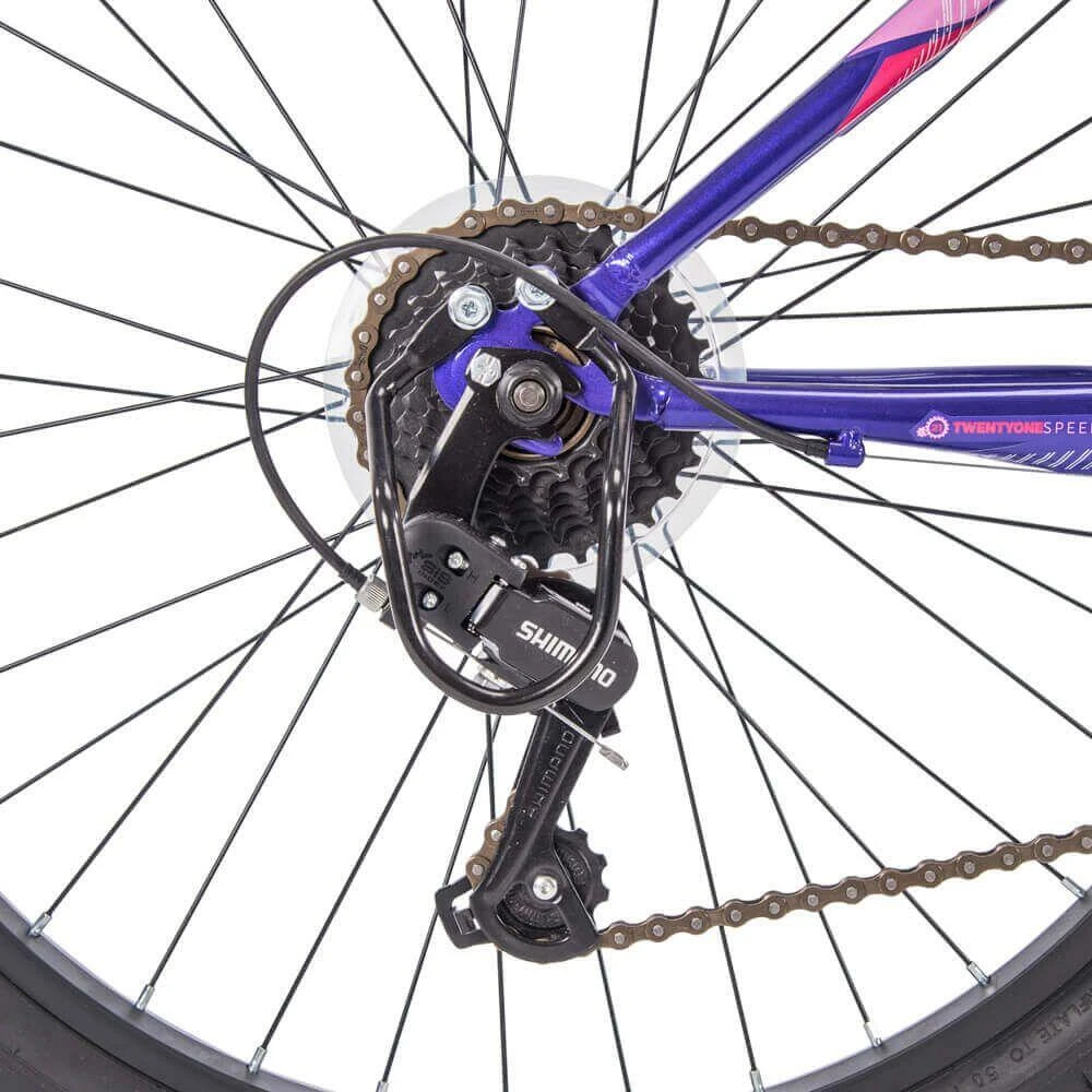 Huffy Stone Mountain Kids 24" Mountain Bike 21 Speed Purple 8 7 Huffy Stone Mountain Kids 24" Mountain Bike 21 Speed Purple 8 - Image 5