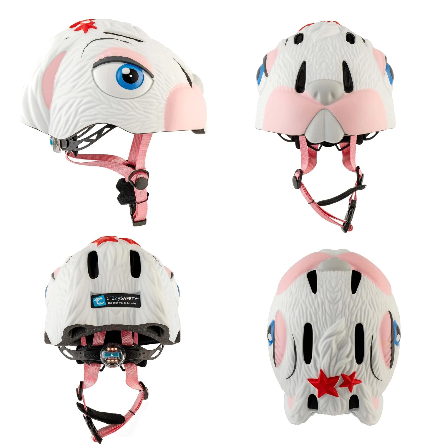 Bicycle Helmet For Kids | White Bunny | Crazy Safety | EN 1078 Certified 4 Bicycle Helmet For Kids | White Bunny | Crazy Safety | EN 1078 Certified - Image 2