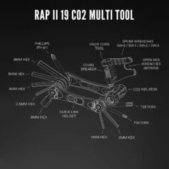Lezyne Rap II CO2 (19) Compact Bicycle Multi Tool -RideGear Shop k54d76f79474e1f2e14babb7f38d2899a