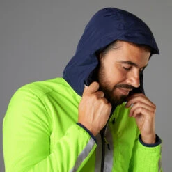 BTWIN Men's Warm Reversible Cycling Jacket - Blue/Hi -RideGear Shop k5fbf682d9e73f326bbb7b464c409ea0b