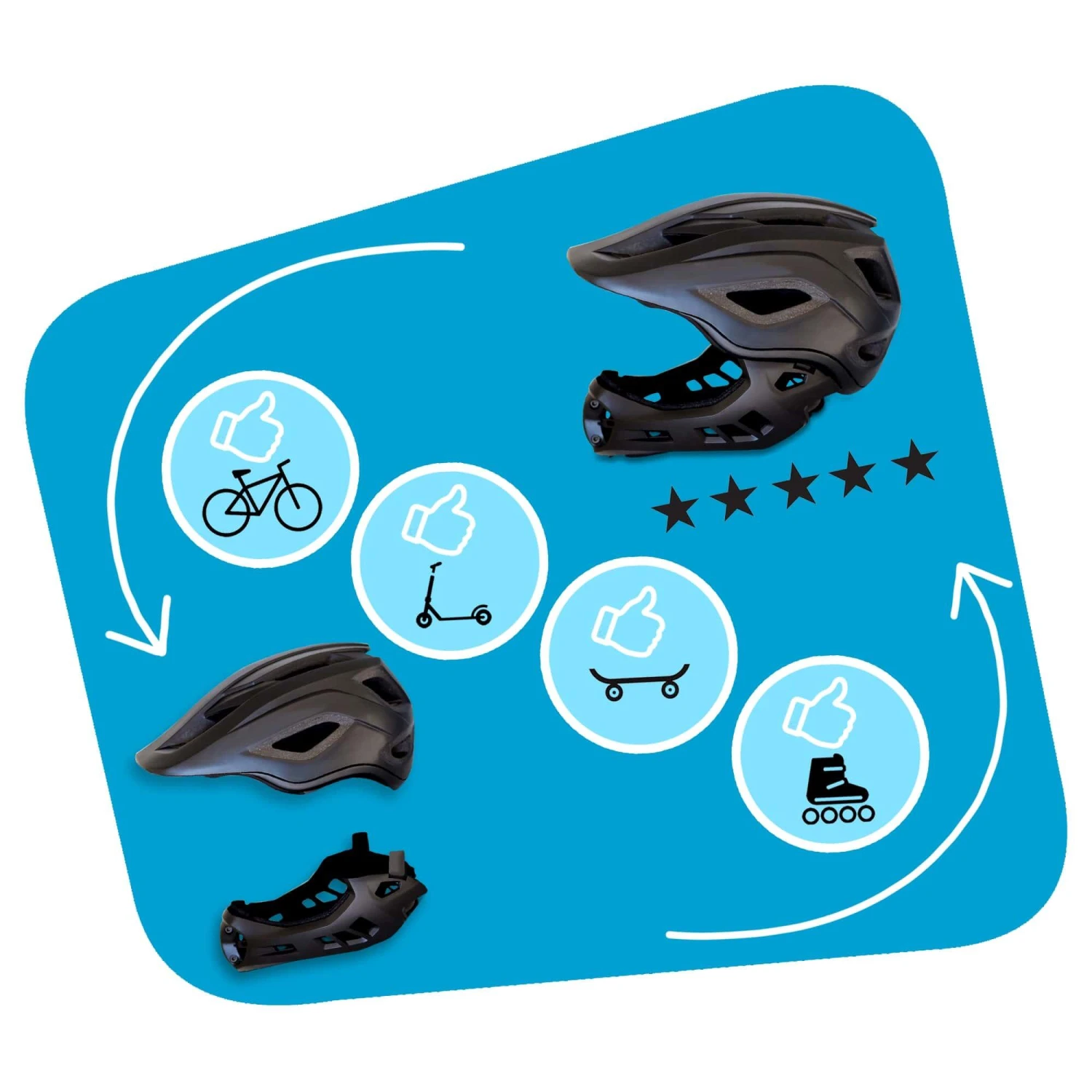 Bicycle Helmet For Kids | Black Fullface | Crazy Safety | EN1078 Certified 6 Bicycle Helmet For Kids | Black Fullface | Crazy Safety | EN1078 Certified - Image 4