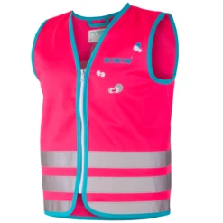 Kids' High Visibility Cycling Safety Gilet Wowow Crazy Monster - Pink