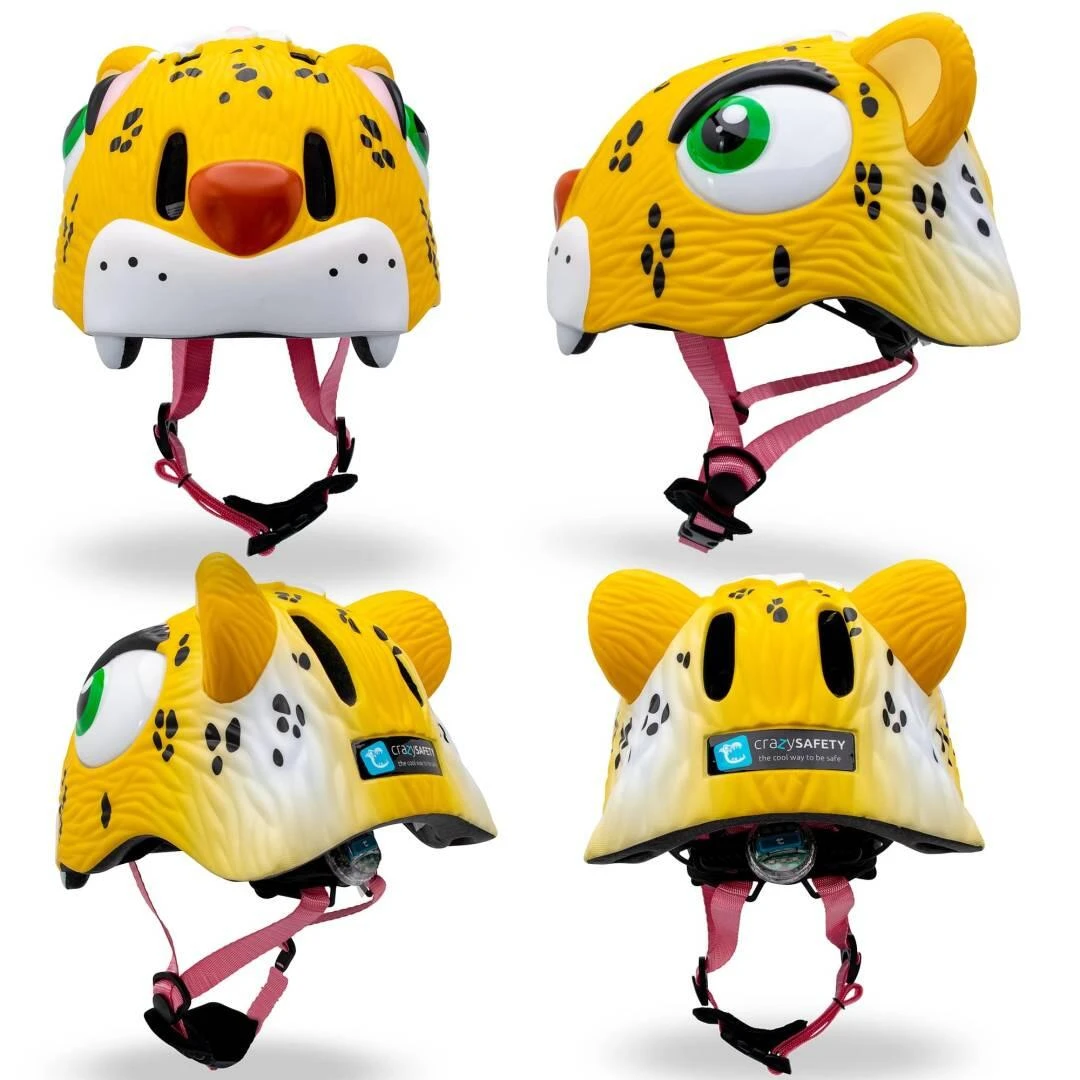 Bicycle Helmet For Kids | Yellow Leopard | Crazy Safety | EN 1078 Certified 4 Bicycle Helmet For Kids | Yellow Leopard | Crazy Safety | EN 1078 Certified - Image 2