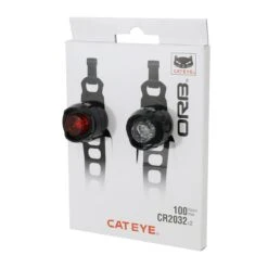 Cateye ORB Rechargeable Front & Rear Light Set Polished Black -RideGear Shop k7f4df981bd4f658559adacabf75069cc
