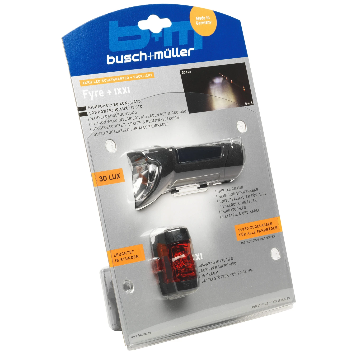 Busch-mueller Fyre + Ixxi Front/Rear Bike Light Set 4 Busch-mueller Fyre + Ixxi Front/Rear Bike Light Set - Image 2