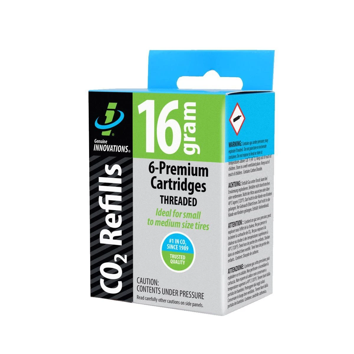 Genuine Innovations 16g Threaded CO2 Cartridges (6 Pack) 3 Genuine Innovations 16g Threaded CO2 Cartridges (6 Pack)