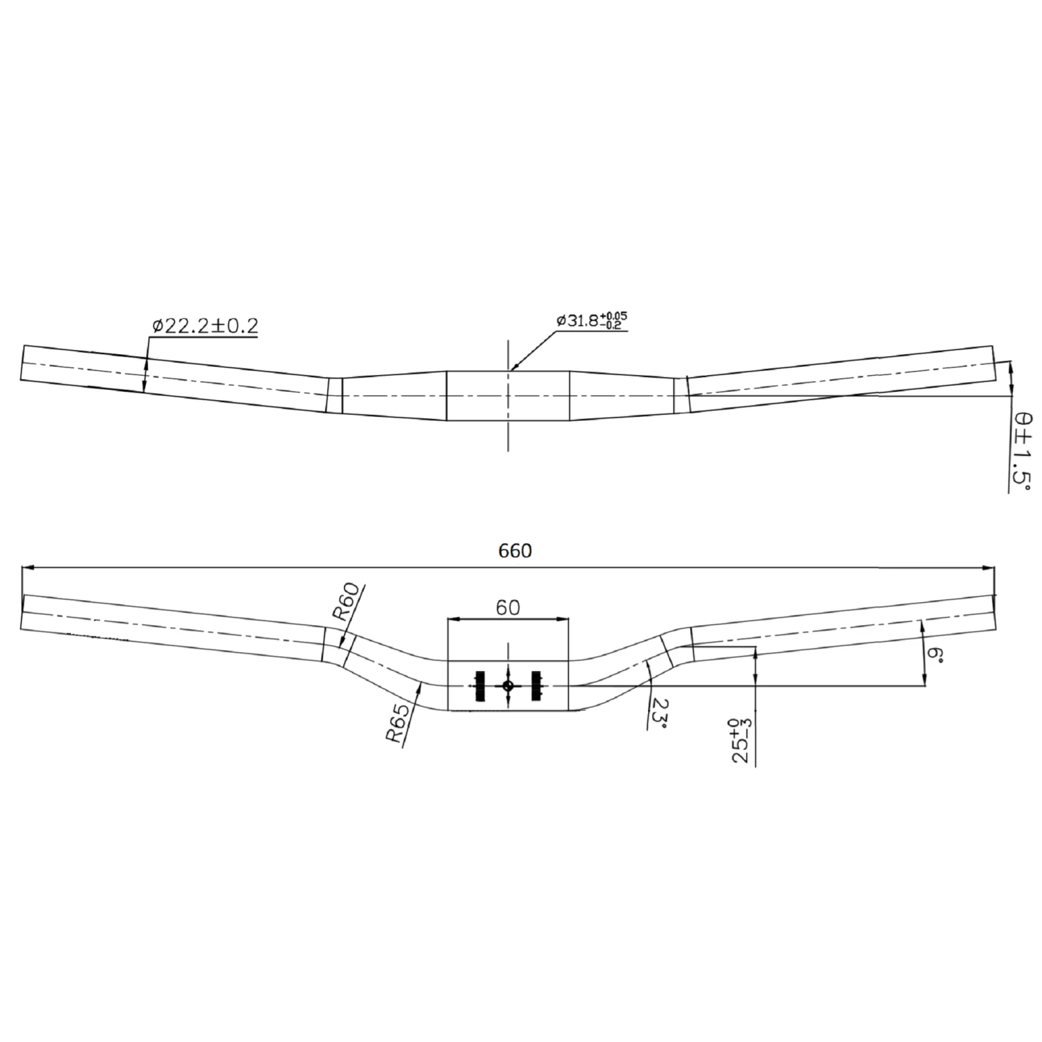 Riverside Raised Oversize 31.8 Mm X 660 Mm Handlebar 5 Riverside Raised Oversize 31.8 Mm X 660 Mm Handlebar - Image 3