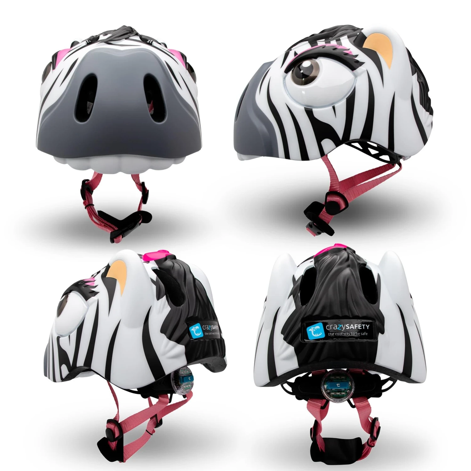 Bicycle Helmet For Kids | White Zebra | Crazy Safety | EN 1078 Certified 4 Bicycle Helmet For Kids | White Zebra | Crazy Safety | EN 1078 Certified - Image 2