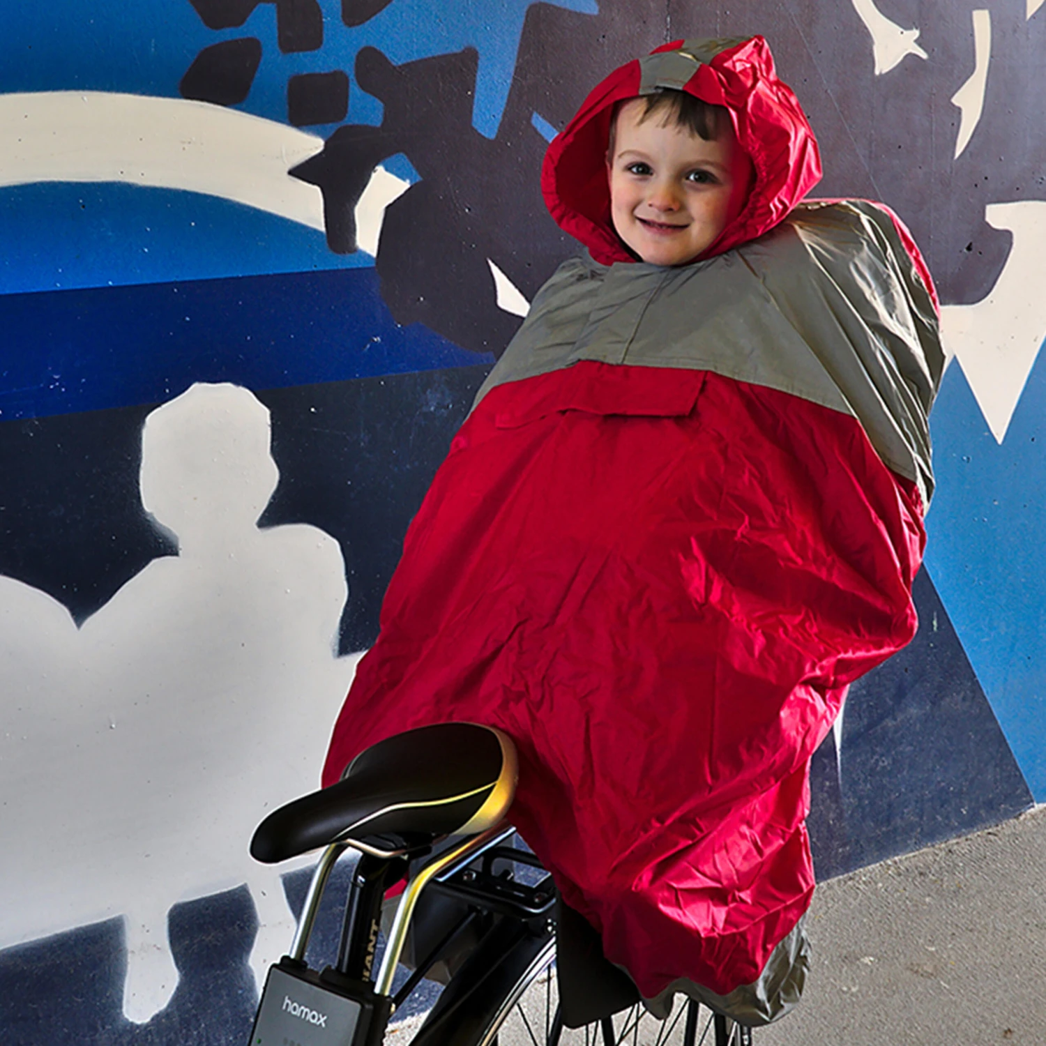 Bike Child Seat Waterproof Poncho - Red 4 Bike Child Seat Waterproof Poncho - Red - Image 2