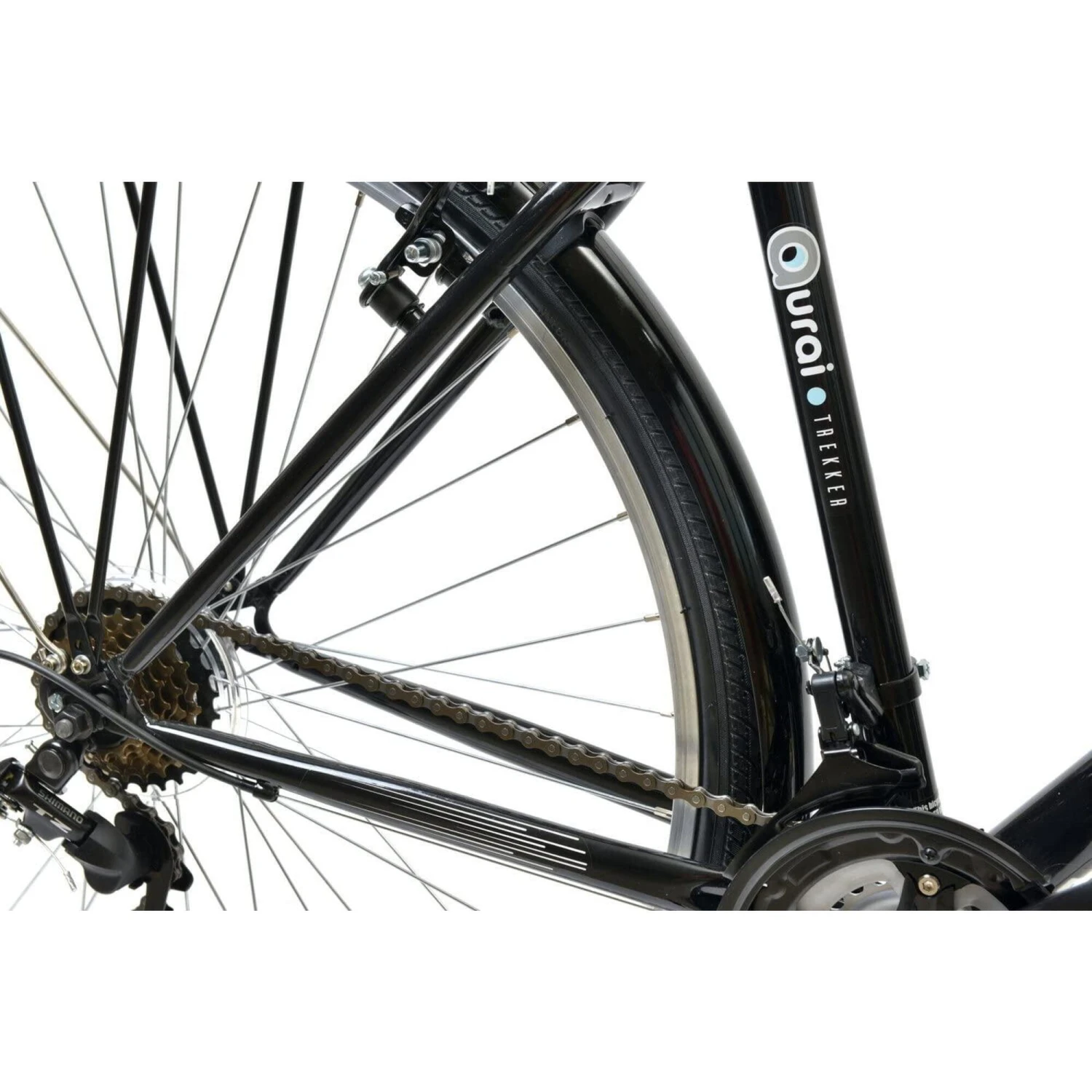 Aurai Trekker Crossbar Hybrid Bicycle, 700c Wheel, 18 Speed 6 Aurai Trekker Crossbar Hybrid Bicycle, 700c Wheel, 18 Speed - Image 4