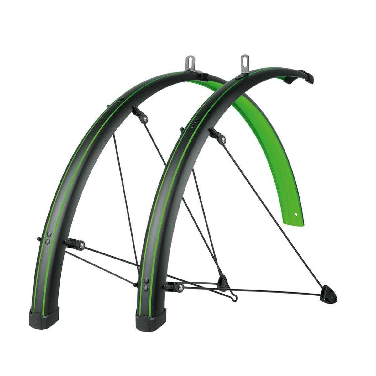 SKS Bluemels Stingray 28 Mudguard Set Road Matt Black/Lime Green 45mm 3 SKS Bluemels Stingray 28 Mudguard Set Road Matt Black/Lime Green 45mm