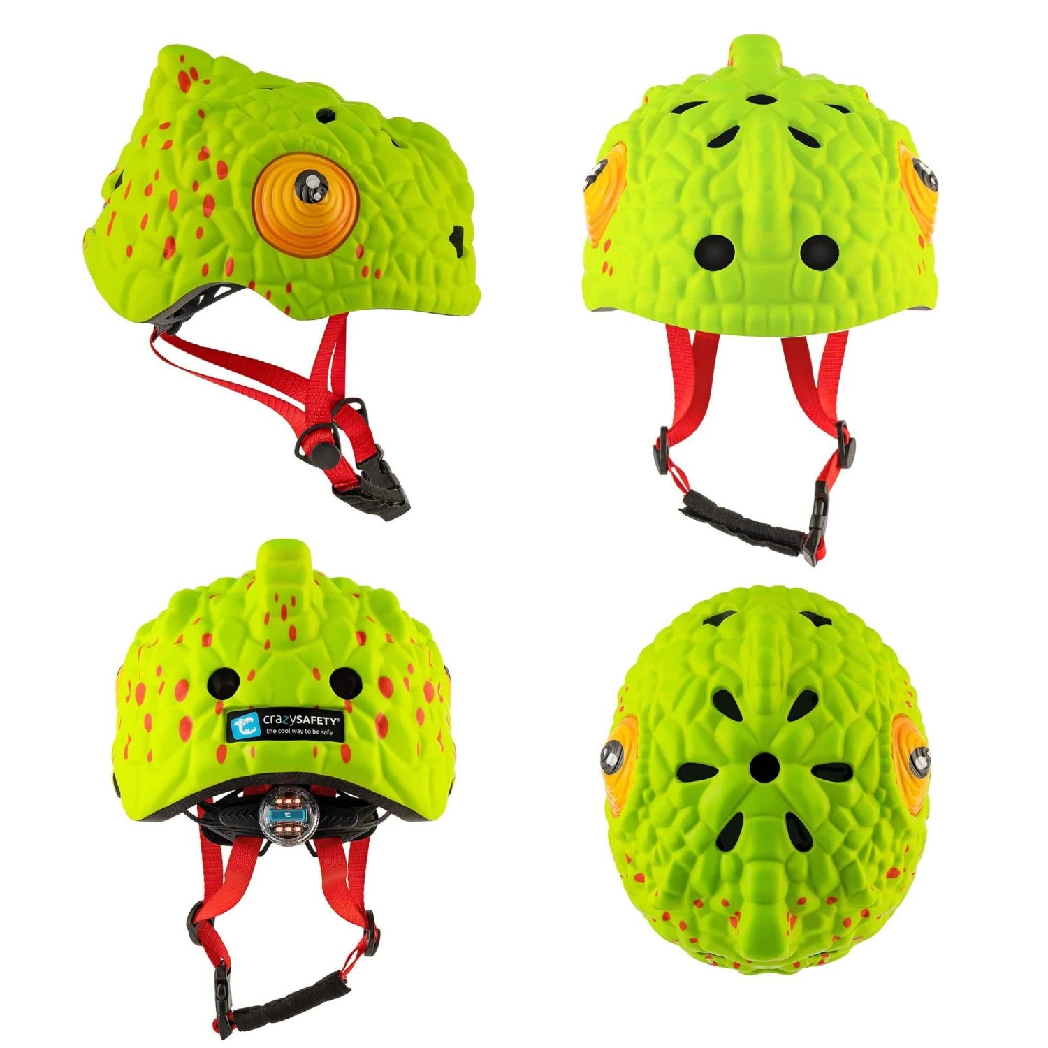 Bicycle Helmet For Kids | Green Chameleon | Crazy Safety | EN1078 Certified 4 Bicycle Helmet For Kids | Green Chameleon | Crazy Safety | EN1078 Certified - Image 2