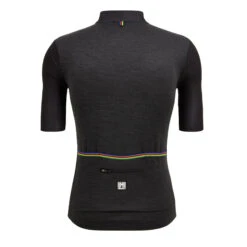 Men's Short-Sleeved Road Cycling Jersey Santini UCI - Black Rainbow -RideGear Shop kfb4a9778e09fc744adb618e81324fc12